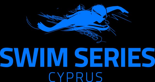 The Swim Series Cyprus logo, featuring a stylized image of a person swimming in blue and white.